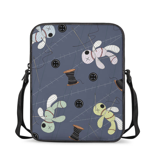 Cartoon Voodoo Doll Print Rectangular Crossbody Bag