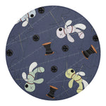Cartoon Voodoo Doll Print Round Blanket