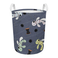 Cartoon Voodoo Doll Print Round Laundry Basket