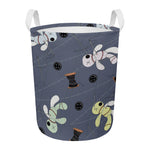 Cartoon Voodoo Doll Print Round Laundry Basket