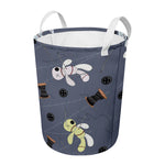 Cartoon Voodoo Doll Print Round Laundry Basket