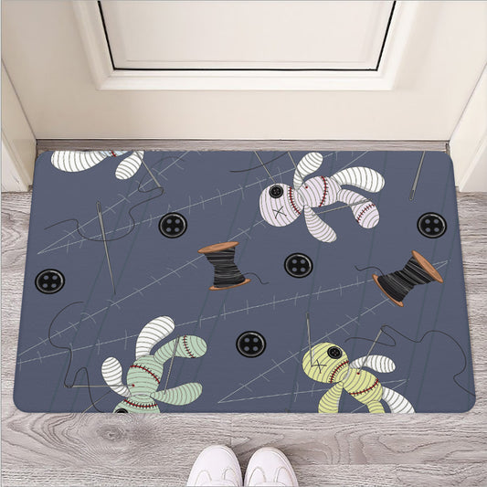 Cartoon Voodoo Doll Print Rubber Doormat