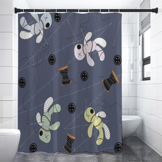 Cartoon Voodoo Doll Print Shower Curtain
