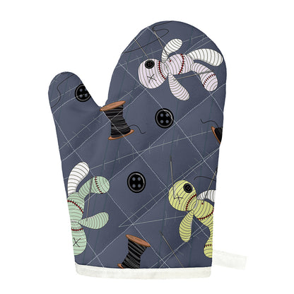 Cartoon Voodoo Doll Print Single Oven Mitt