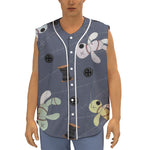 Cartoon Voodoo Doll Print Sleeveless Baseball Jersey