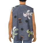 Cartoon Voodoo Doll Print Sleeveless Baseball Jersey