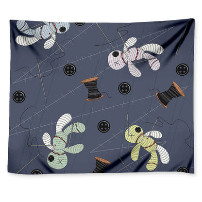 Cartoon Voodoo Doll Print Tapestry