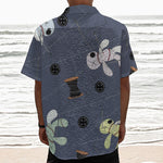 Cartoon Voodoo Doll Print Textured Short Sleeve Shirt