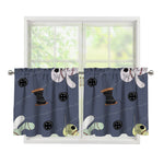 Cartoon Voodoo Doll Print Tier Curtains