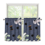 Cartoon Voodoo Doll Print Tier Curtains