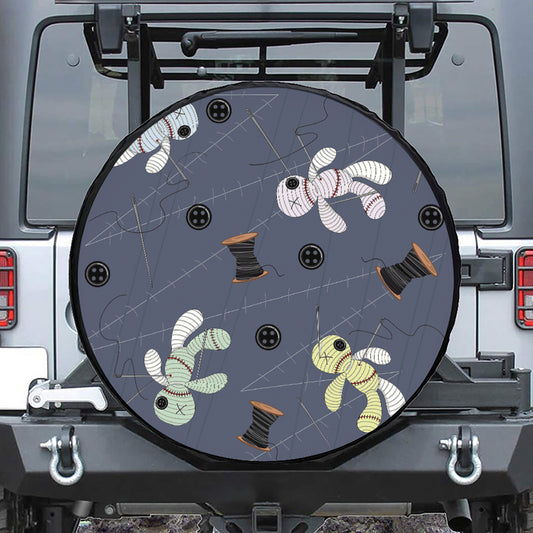 Cartoon Voodoo Doll Print Tire Cover