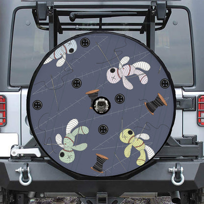 Cartoon Voodoo Doll Print Tire Cover With Camera Hole
