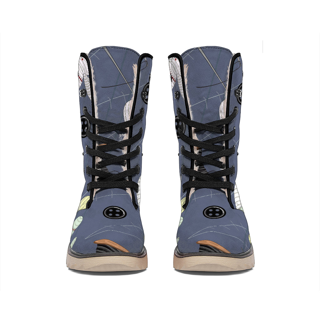 Cartoon Voodoo Doll Print Winter Boots