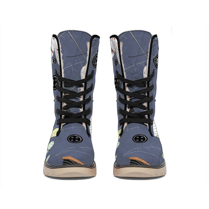 Cartoon Voodoo Doll Print Winter Boots