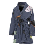 Cartoon Voodoo Doll Print Women's Bathrobe