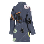 Cartoon Voodoo Doll Print Women's Bathrobe