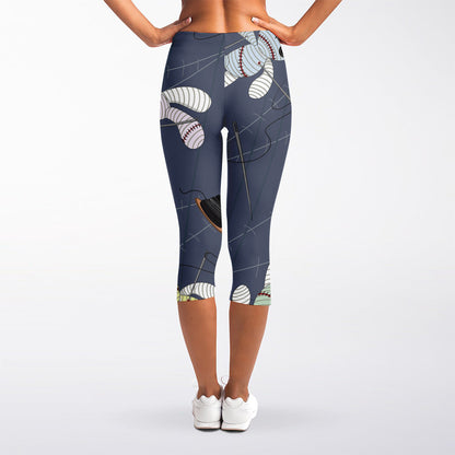Cartoon Voodoo Doll Print Women's Capri Leggings