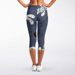 Cartoon Voodoo Doll Print Women's Capri Leggings