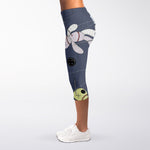 Cartoon Voodoo Doll Print Women's Capri Leggings