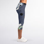 Cartoon Voodoo Doll Print Women's Capri Leggings