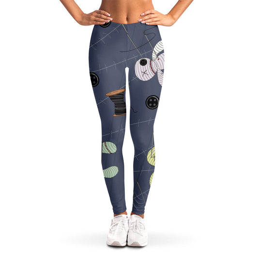Cartoon Voodoo Doll Print Women's Leggings