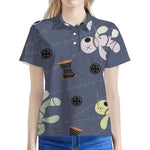 Cartoon Voodoo Doll Print Women's Polo Shirt