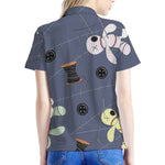 Cartoon Voodoo Doll Print Women's Polo Shirt