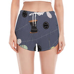 Cartoon Voodoo Doll Print Women's Split Running Shorts