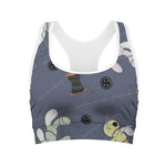 Cartoon Voodoo Doll Print Women's Sports Bra