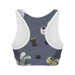 Cartoon Voodoo Doll Print Women's Sports Bra