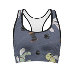 Cartoon Voodoo Doll Print Women's Sports Bra