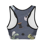 Cartoon Voodoo Doll Print Women's Sports Bra