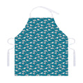 Cartoon White Shark Pattern Print Adjustable Apron