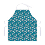Cartoon White Shark Pattern Print Adjustable Apron