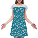 Cartoon White Shark Pattern Print Adjustable Apron
