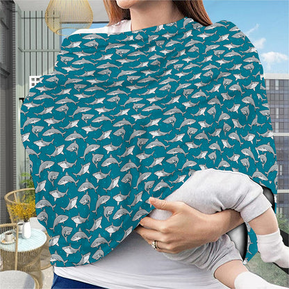 Cartoon White Shark Pattern Print Baby Seat Cover