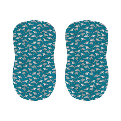 Cartoon White Shark Pattern Print Bar Stool Covers