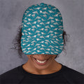 Cartoon White Shark Pattern Print Baseball Cap