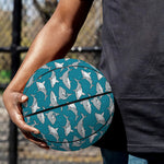Cartoon White Shark Pattern Print Basketball