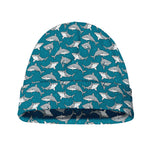 Cartoon White Shark Pattern Print Beanie