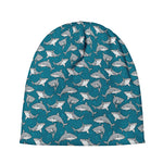 Cartoon White Shark Pattern Print Beanie