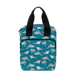 Cartoon White Shark Pattern Print Bible Tote Bag