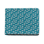 Cartoon White Shark Pattern Print Bifold Wallet