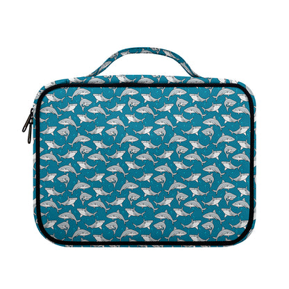 Cartoon White Shark Pattern Print Briefcase Bible Bag