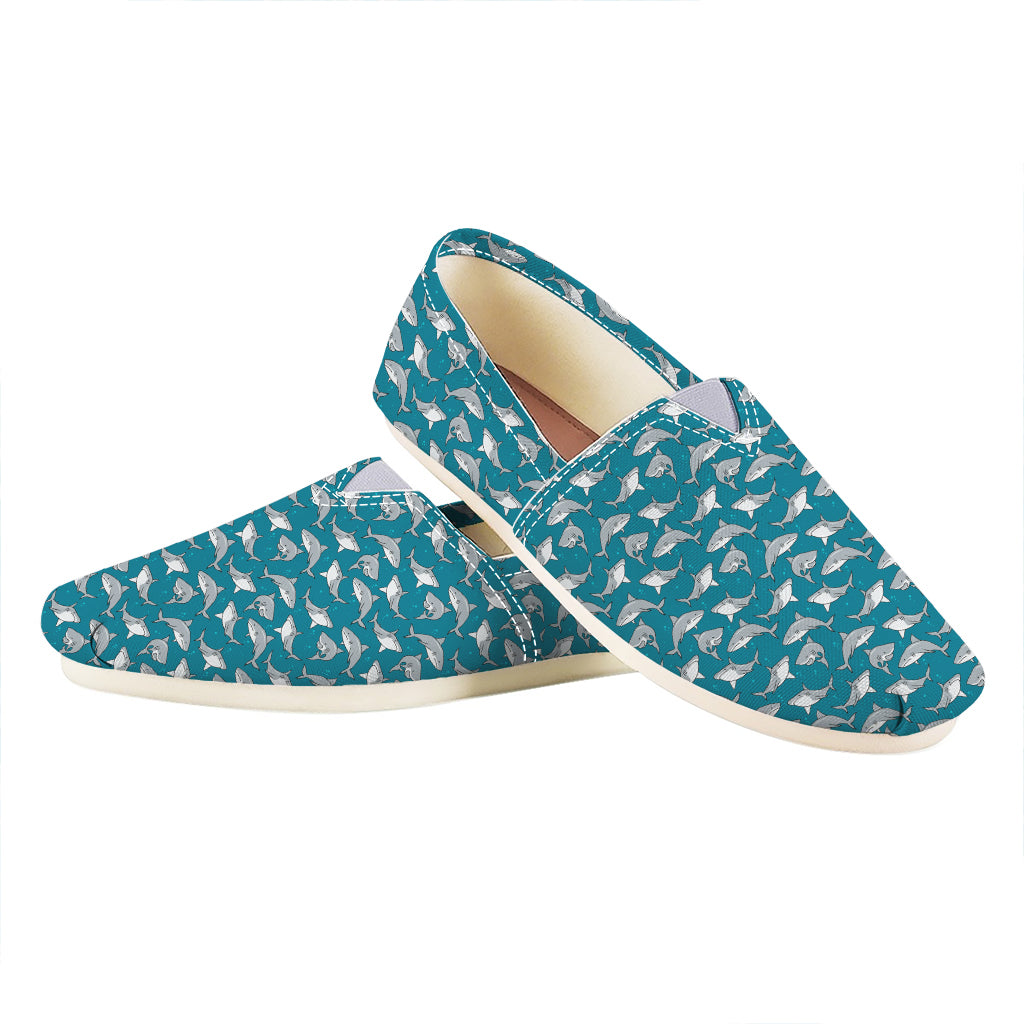 Cartoon White Shark Pattern Print Casual Shoes