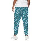 Cartoon White Shark Pattern Print Cotton Pants