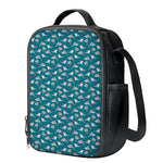 Cartoon White Shark Pattern Print Crossbody Lunch Bag