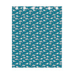 Cartoon White Shark Pattern Print Curtain