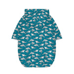 Cartoon White Shark Pattern Print Dog Zip Up Hoodie