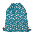 Cartoon White Shark Pattern Print Drawstring Bag